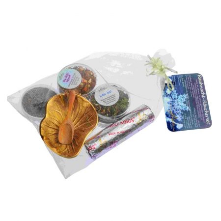Rauhnacht Räucher-Set mit Räucherschale, Räucherkohle und vier Räuchermischungen