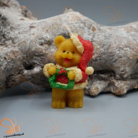 Bienenwachs-Kerze „Kleiner Weihnachtsbär“ KEZ-10062