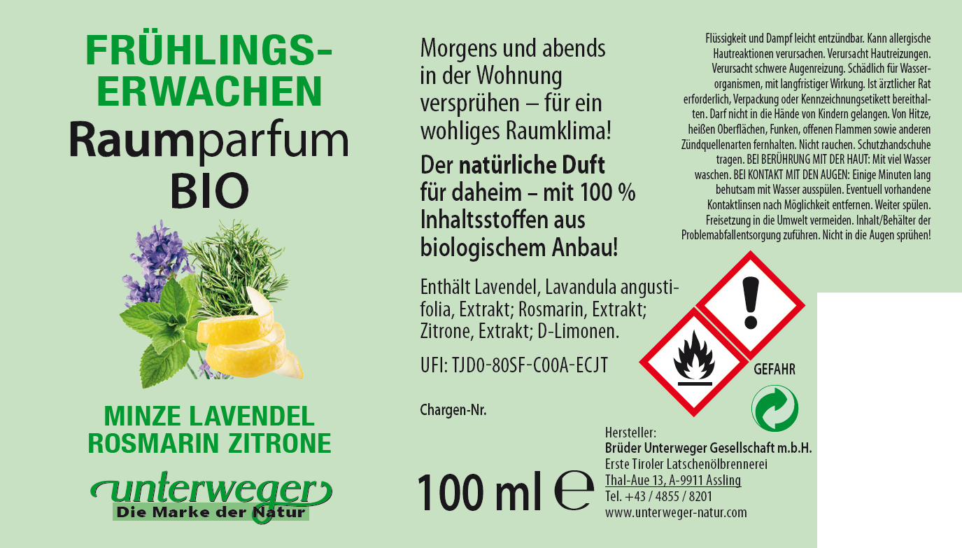 BIO Raumparfum Frühlingserwachen | 100ml Raumparfum Frühlingserwachen – BIO