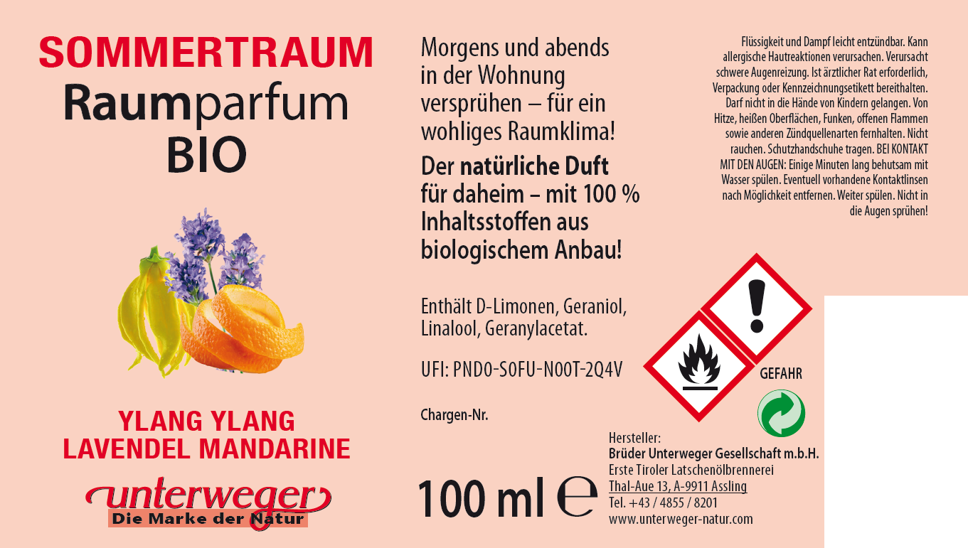 BIO Raumparfum Sommertraum | 100ml Raumparfum Sommertraum