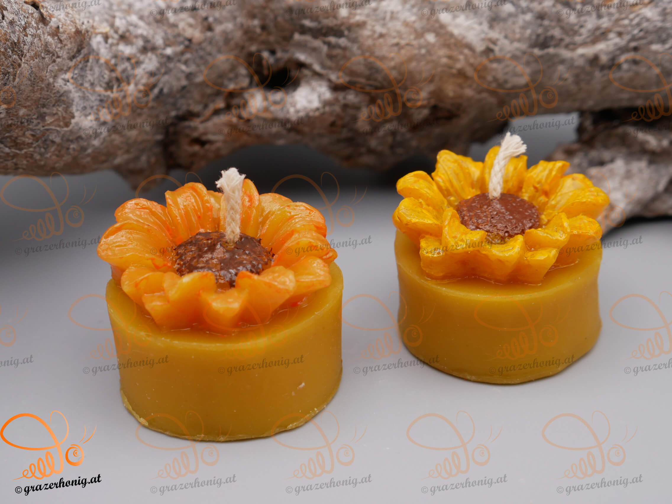 Bienenwachs-Teelicht „Sonnenblume“ KEZ-10014c