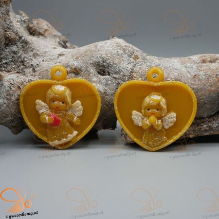 Bienenwachs-Kerze „Engelsherz-Duo“ KEZ-10082a