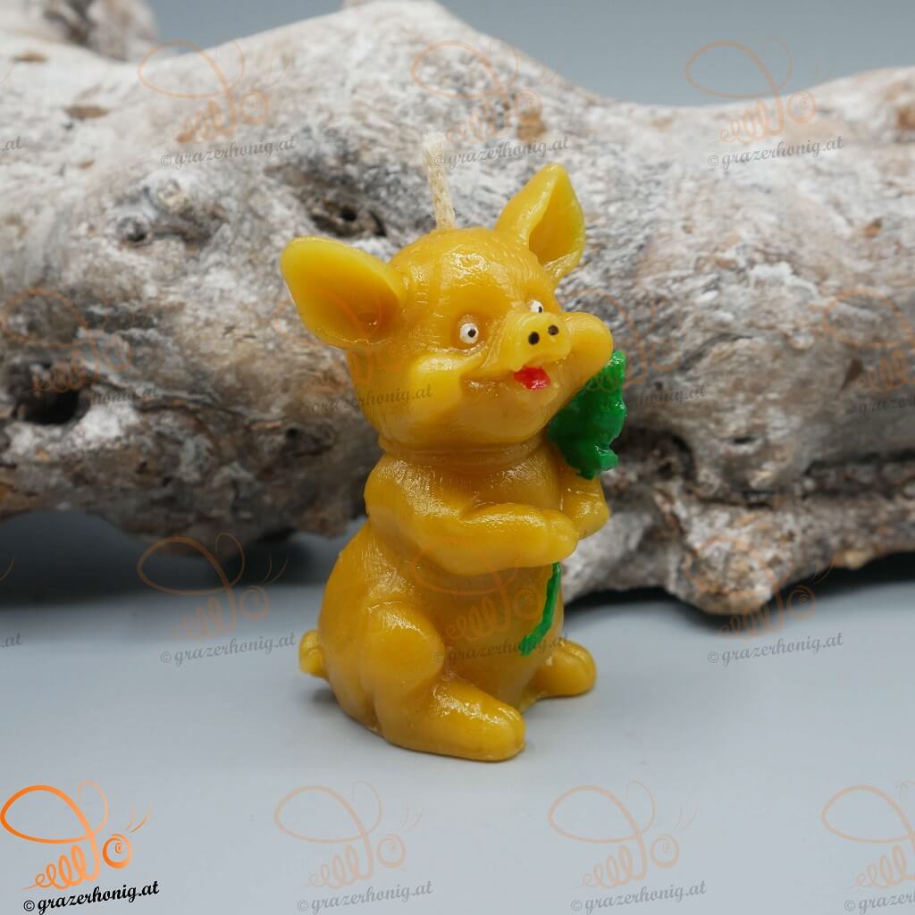 Bienenwachs-Kerze „Schweinchen Larry“ KEZ-10087a