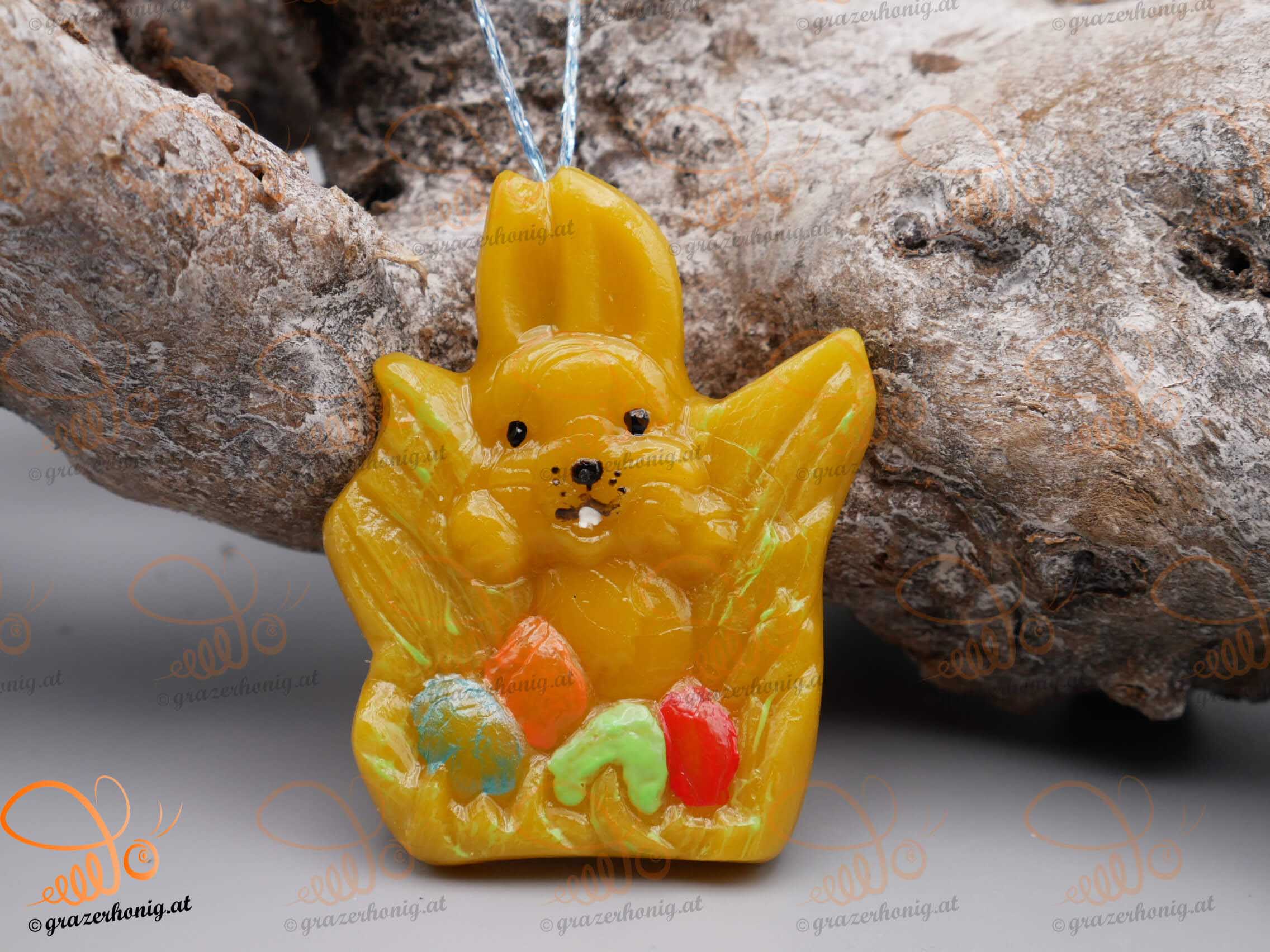 Bienenwachs-Osteranhänger „Hasenglück“ Osteranhänger "Hase mit Eier"