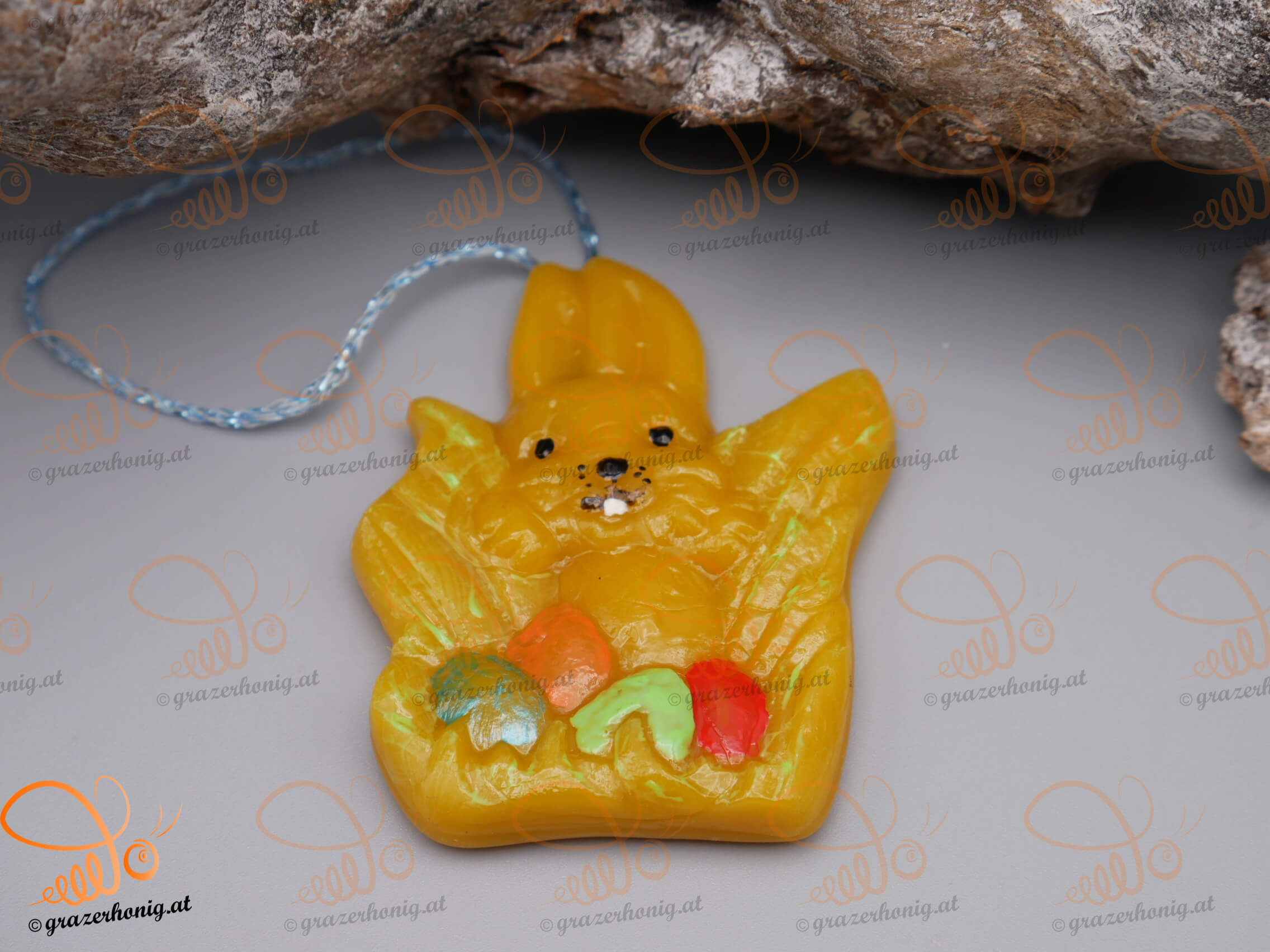 Bienenwachs-Osteranhänger „Hasenglück“ Osteranhänger "Hase mit Eier"