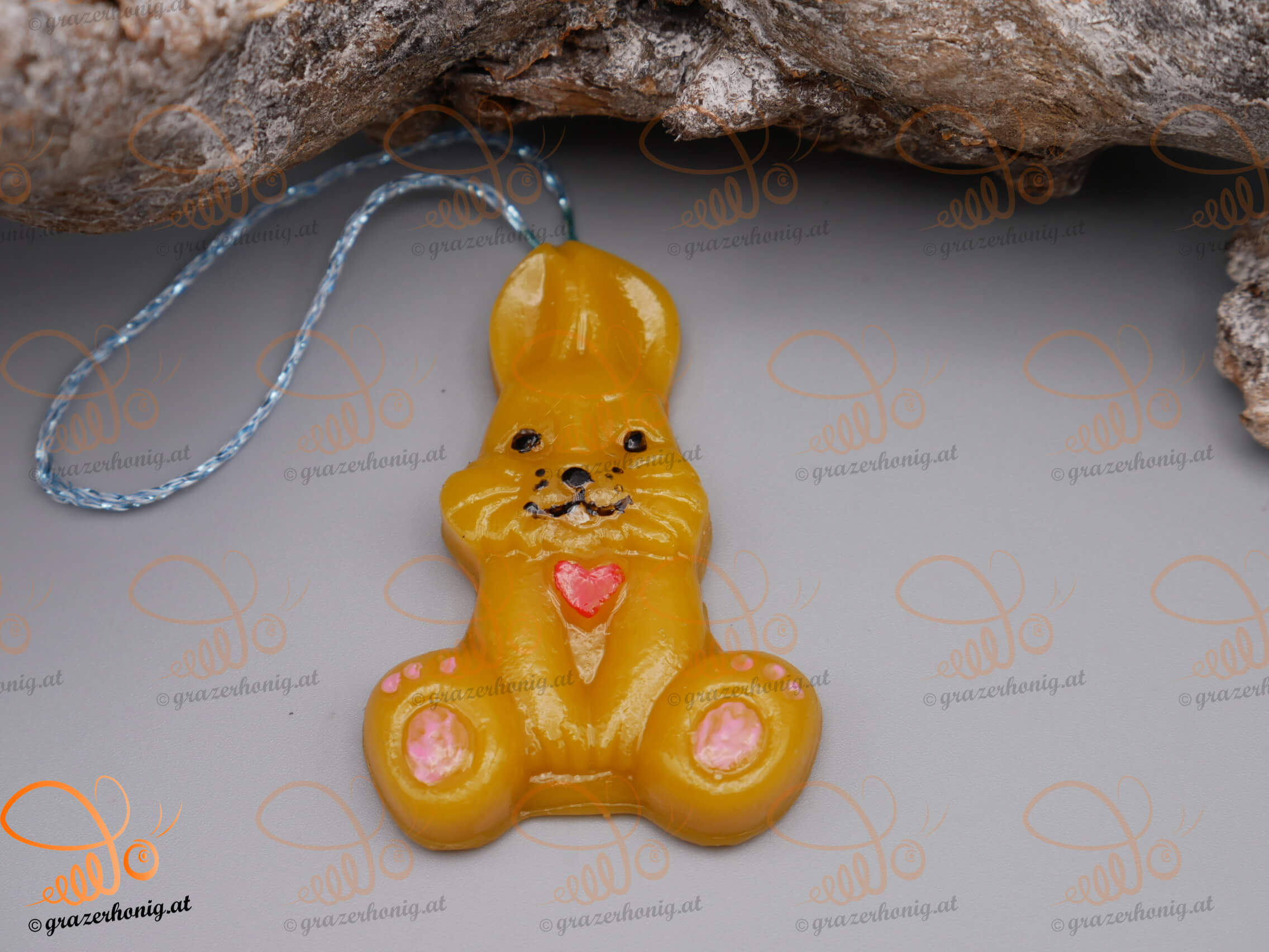 Bienenwachs-Osteranhänger „Herzhase“ kez-10020b