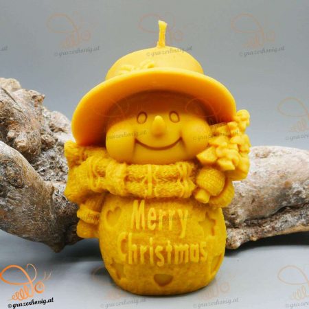 Bienenwachs-Kerze Schneemann „Flöckchen“ Schneemann