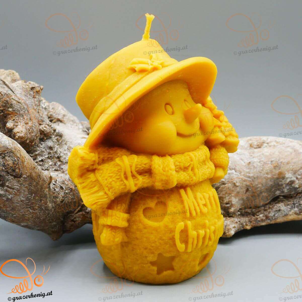 Bienenwachs-Kerze Schneemann „Flöckchen“ Schneemann