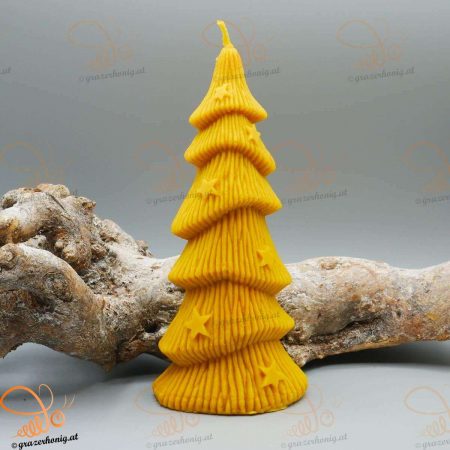 Bienenwachs-Kerze „Sternbaum“ Tannenbaum mit Sternen