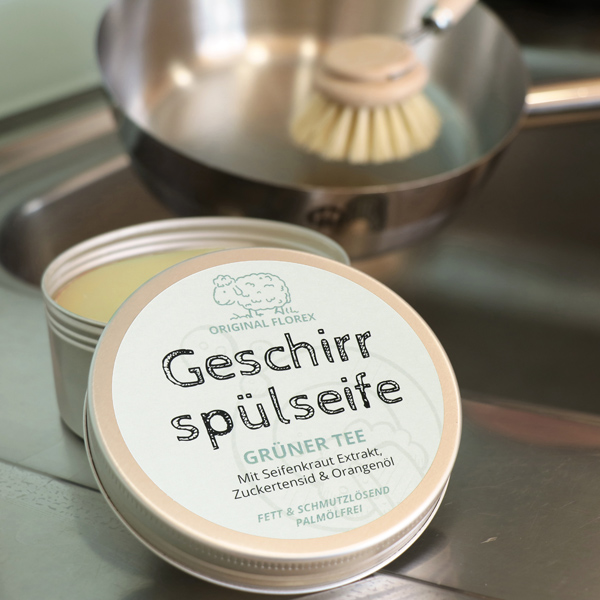 Geschirrspülseife „Grüner Tee“ Palmölfrei | 150 g Geschirrspülseife