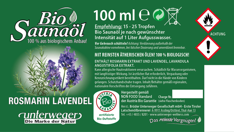 Bio-Saunaöl Rosmarin-Lavendel | 100 ml BIO SAUNAÖL ROSMARIN_ LAVENDEL