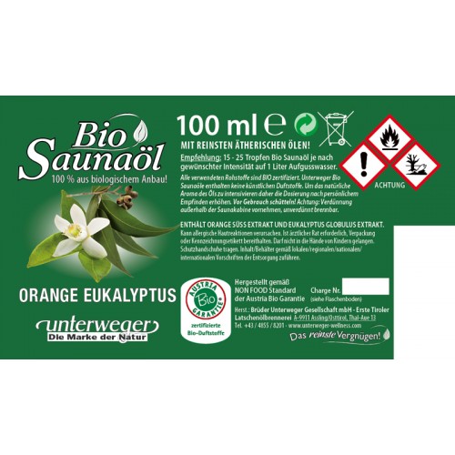 Bio-Saunaöl Orange-Eukalyptus | 100 ml Orange-Eukalyptus BIO Saunaöl 100ml