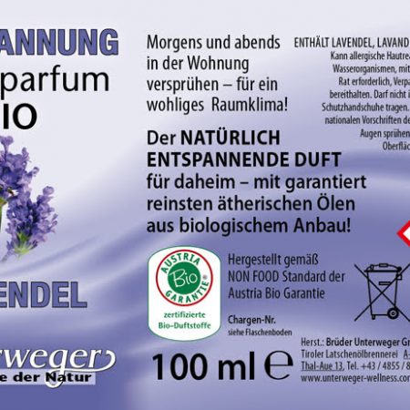 Bio Raumparfum Entspannung Lavendel 100ml