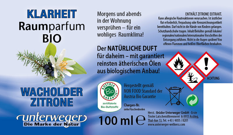 Bio-Raumparfum Klarheit | 100 ml Raumparfum KLARHEIT 100 ML