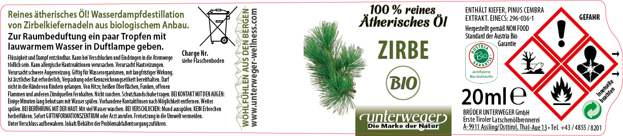 Bio Zirbenöl | 20 ml Bio Zirbenöl 20ml