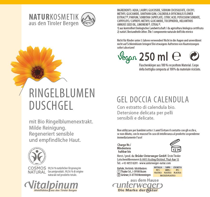 Ringelblumen Duschgel | 250 ml Naturkosmetik Ringelblumen Duschgel 250 ml Vegan Naturkosmetik
