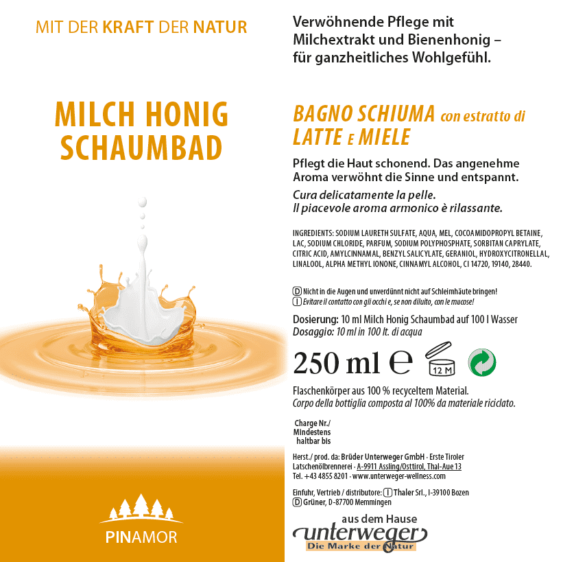 Milch Honig Schaumbad | 250 ml Milch Honig Schaumbad 250 ml