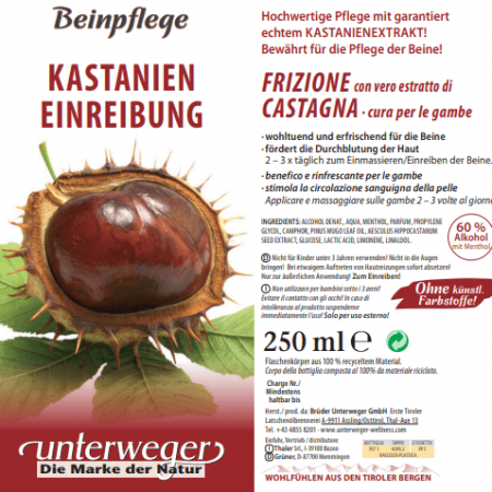 Kastanien Einreibung 250 ml Vegan