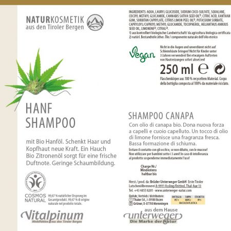Hanf Shampoo 250 ml Vegan