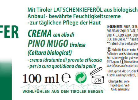 Latschenkiefer Creme 100 ml Bio Naturkosmetik