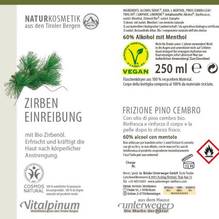 Zirben Einreibung 250 ml