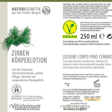 Zirben Körperlotion  250 ml