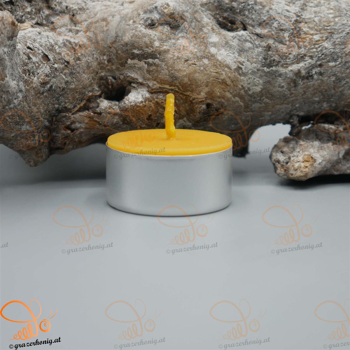 Bienenwachs-Teelicht in Aluschale teelicht