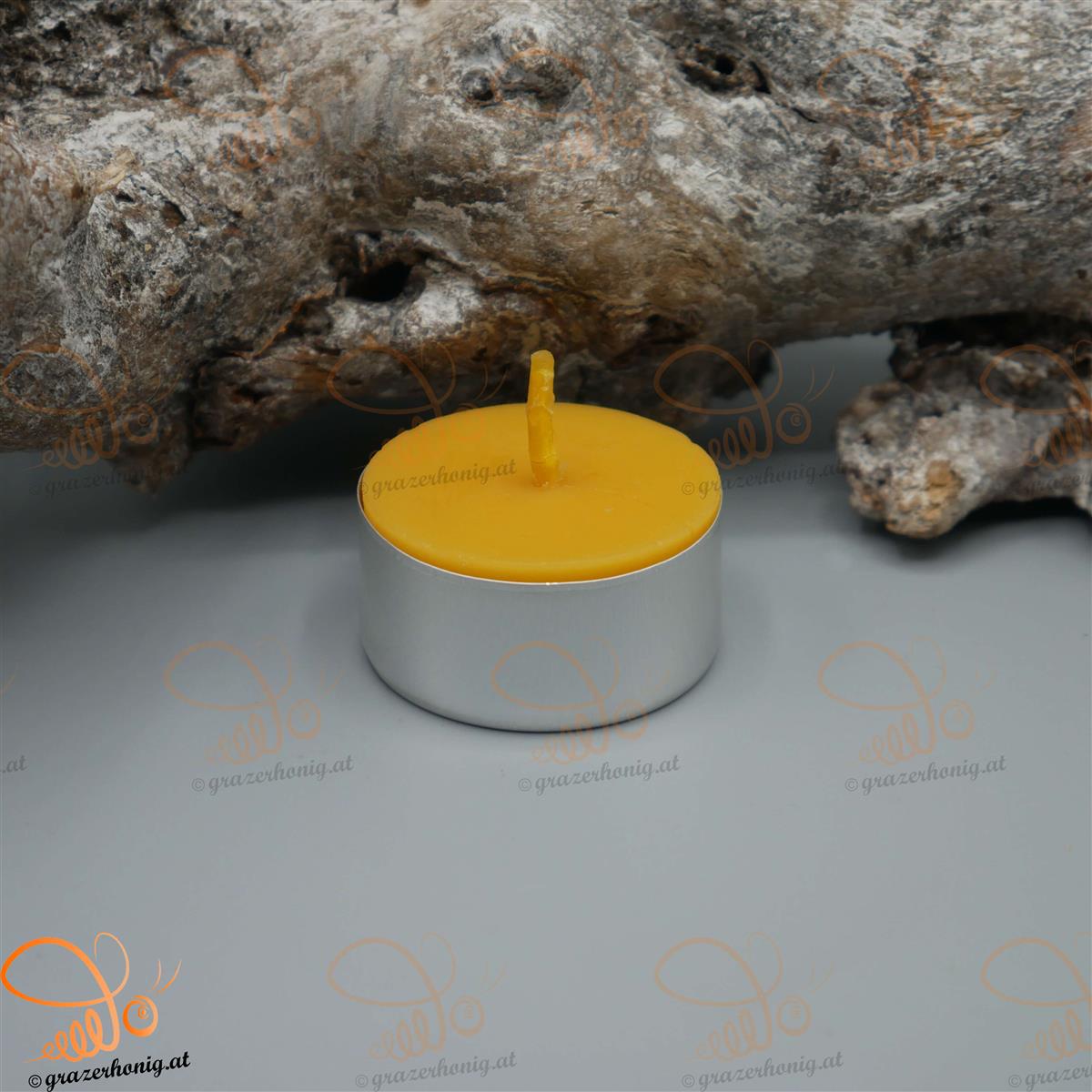 Bienenwachs-Teelicht in Aluschale teelicht