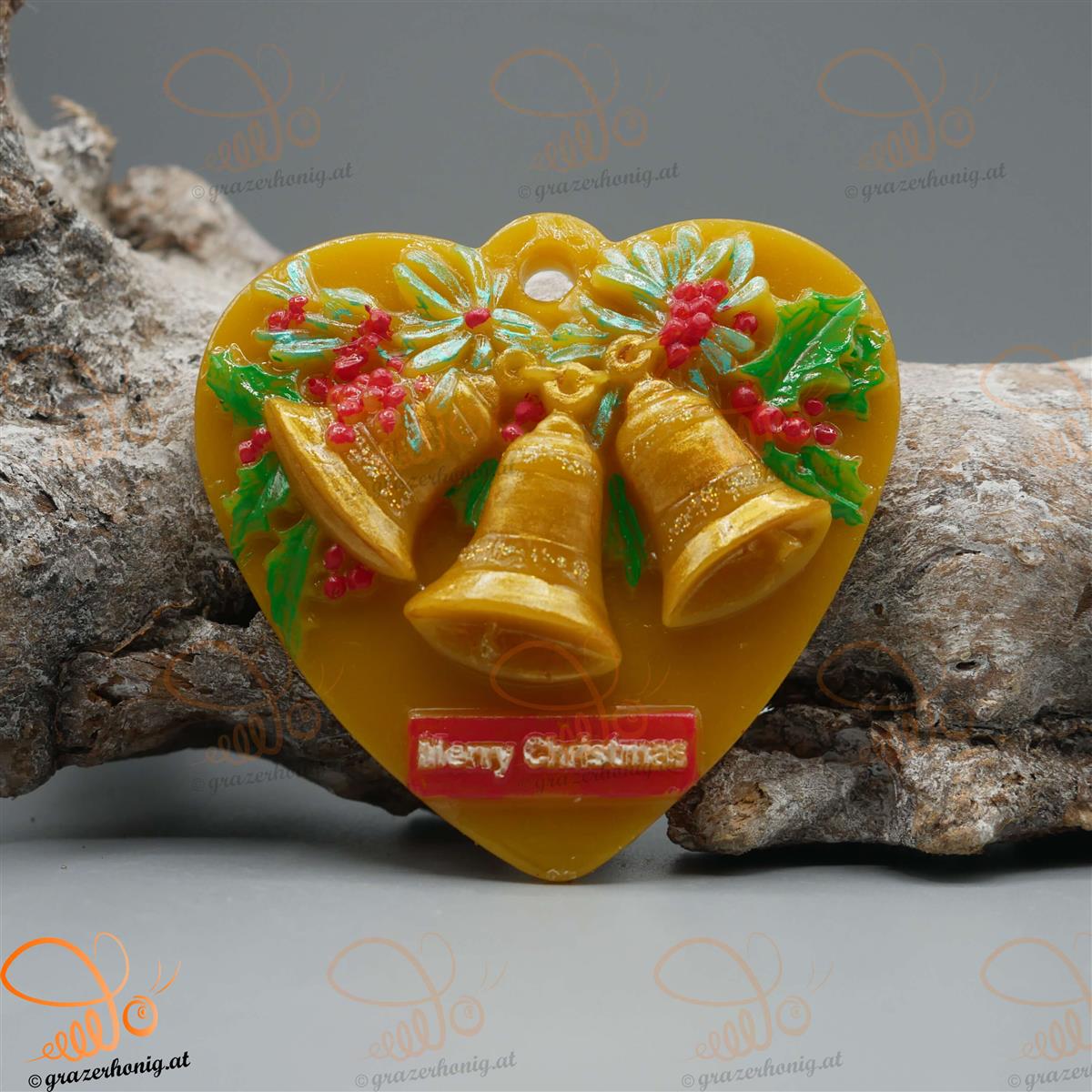 Bienenwachs-Kerzen „Glöckchenherz“ KEZ-10078a