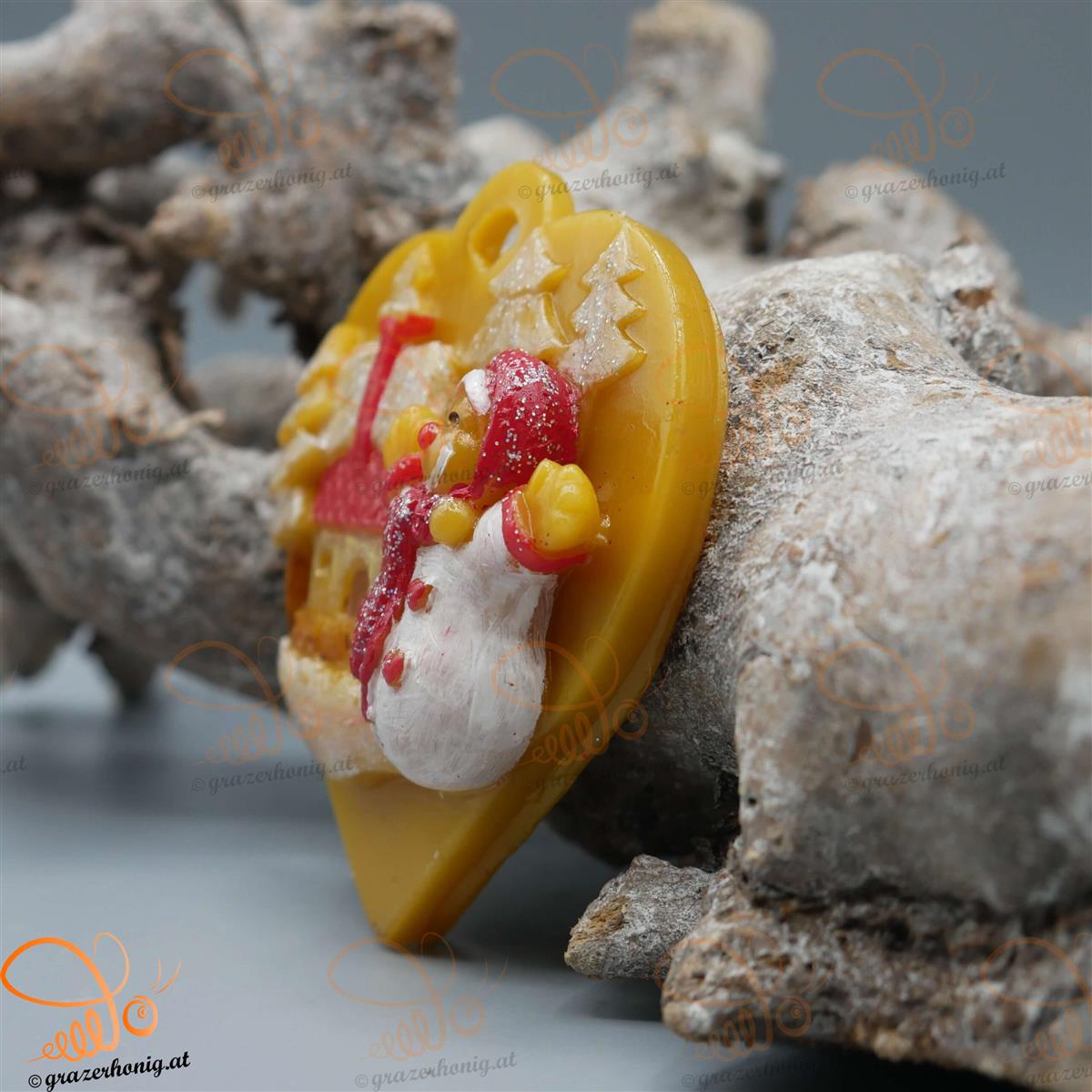 Winterliches Herz mit Schneemann und Häuschen KEZ-10079b