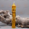 Bienenwachs-Kerze „Honiglicht“ Stabkerze mit Wabenmuster und Biene