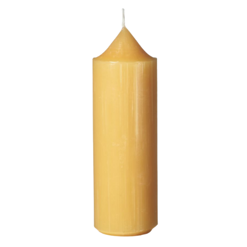Stumpenkerzen 100% Bienenwachs 10 x 8 cm aus 100% Bienenwachs in Naturgelb - 10 cm hoch