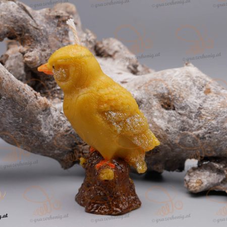 Bienenwachs-Kerze „Zweiggeflüster“ Vogel am Ast