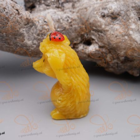 Bienenwachs-Kerze „Igelglück“ Igel mit Marienkäfer
