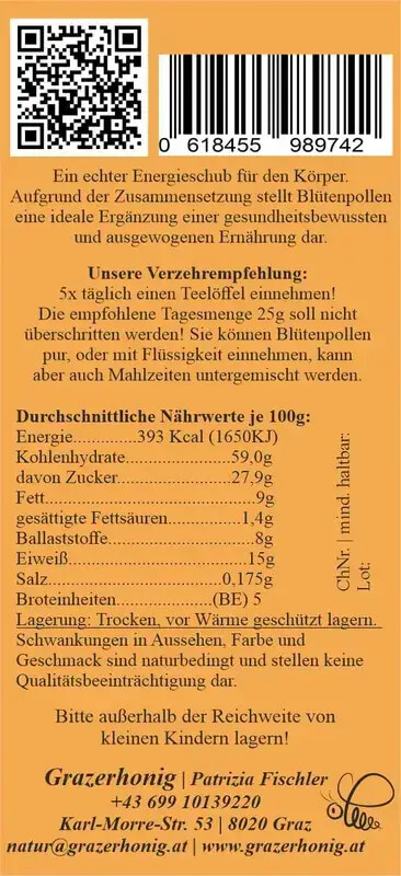 Blütenpollen 150g blütenpollen