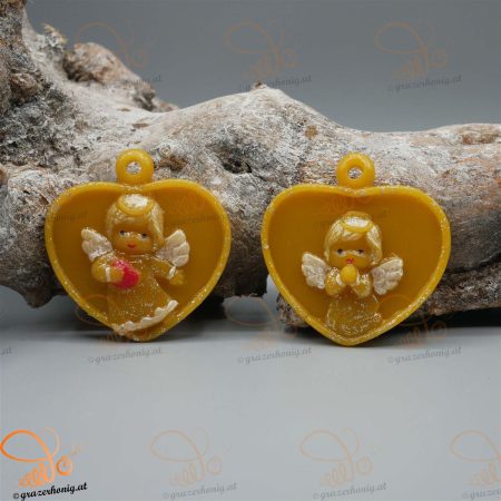 Bienenwachs-Kerze „Engelsherz-Duo“ KEZ-10082a