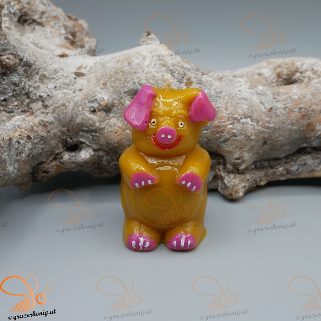 Bienenwachs-Kerze „Schweinchen Dick“ KEZ-10084a