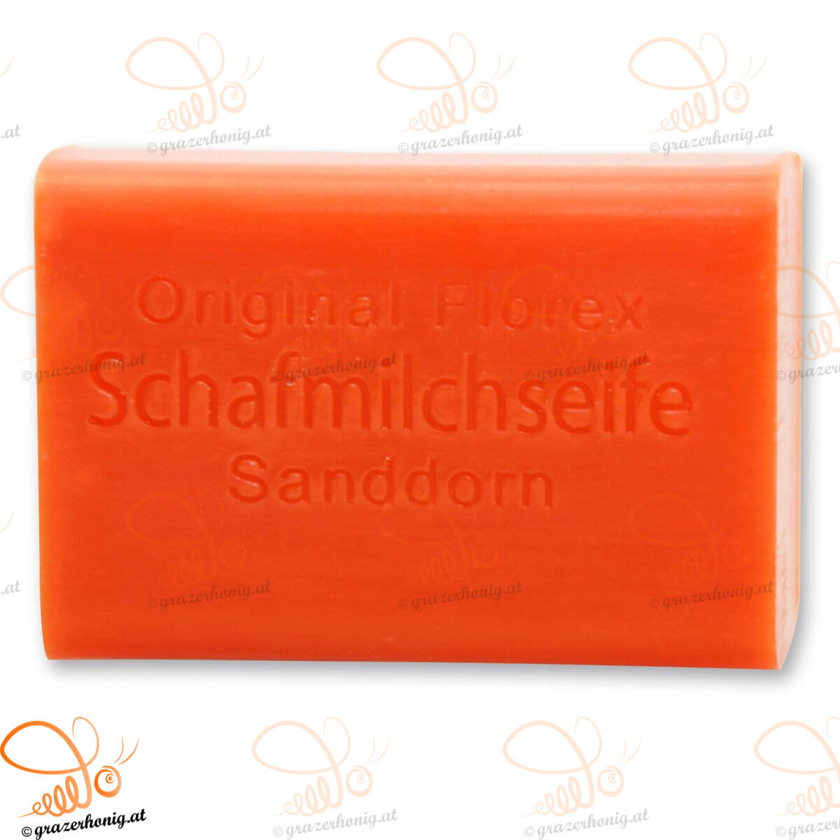 Schafmilchseife Sanddorn | 100 g Schafmilchseife eckig Sanddorn