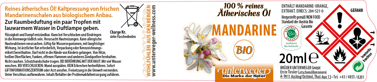 Bio Mandarinenöl | 20 ml BIO MANDARINENÖL 20 ML