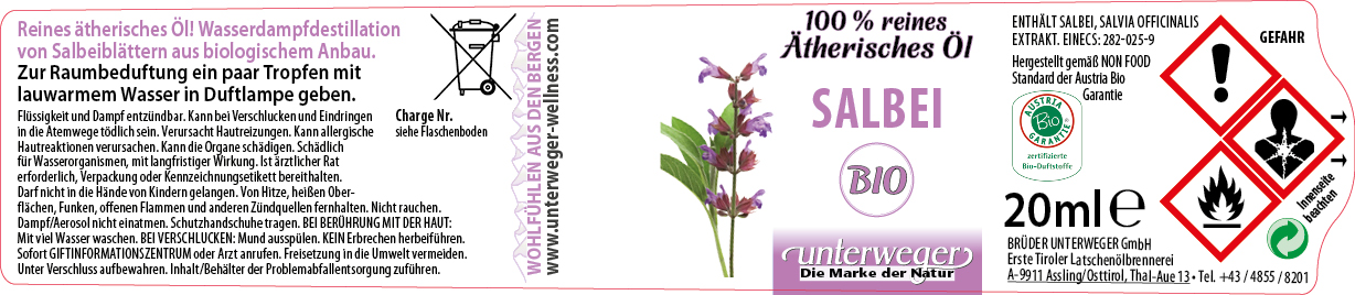 Bio Salbeiöl | 20 ml Bio Salbeiöl 20ml