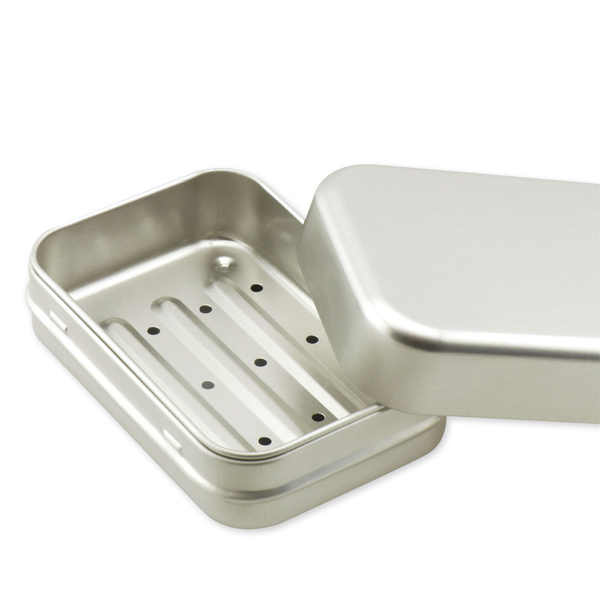Seifendose Aluminium mit Abtropfschale seifendose aus aluminium