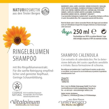 Ringelblumen Shampoo | 250 ml Naturkosmetik Ringelblumen Shampoo 250 ml Vegan Naturkosmetik