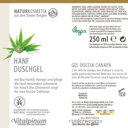 Hanf Duschgel 250 ml Vegan