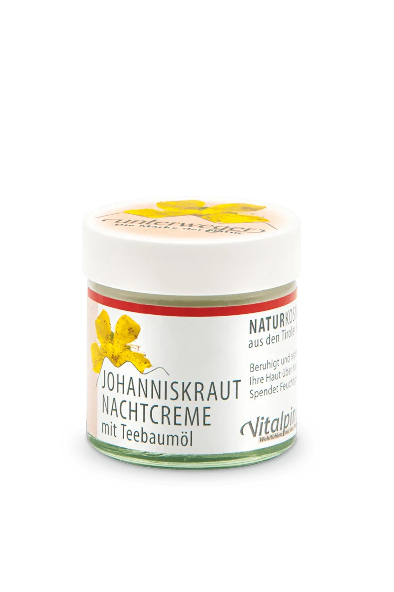 Johanniskraut Teebaumöl Nachtcreme | 50 ml Naturkosmetik Johanniskraut - Teebaumöl Nachtcreme 50 ml Naturkosmetik