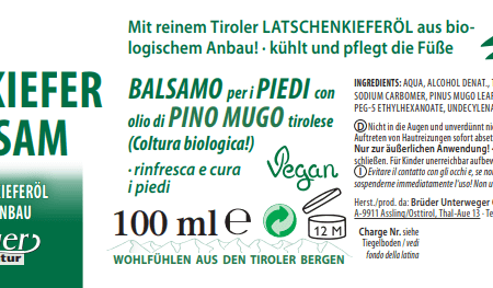 Latschenkiefer Fussbalsam 100 ml Bio Vegan Naturkosmetik